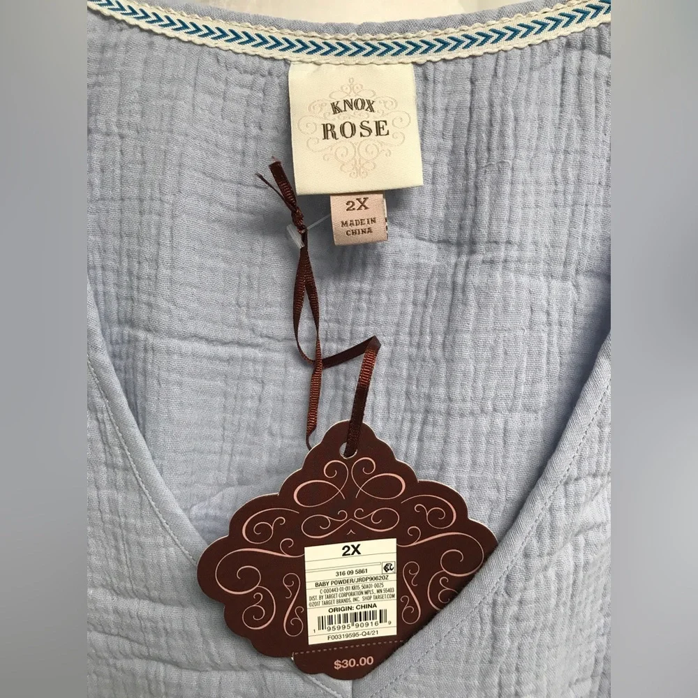 Knox Rose Dress Powder Blue 2X - Picture 5 of 7